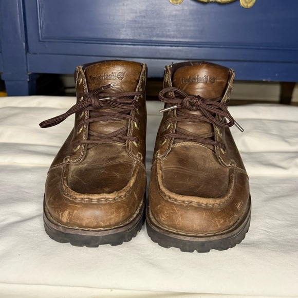 Timberland Brown Leather Lace-Up Boots - Picture 1 of 6